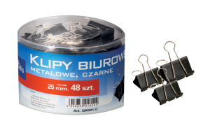 Klip biurowy 25mm czarny TETIS /8004