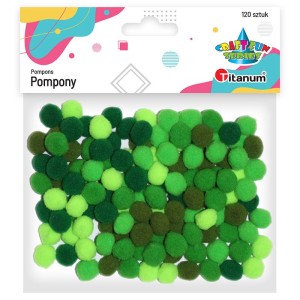 Pompony 1cm/120szt TONACJA ZIELONA /7522