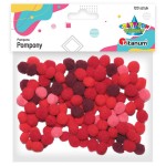 Pompony 1cm/120szt TONACJA CZERWONA /7515
