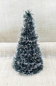 Choinka STOŻKOWA 25cm mat białe końcówki /6795