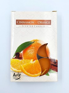 T-LIGHT świeczki 6szt zapachowe CINNAMON-ORANGE /1595