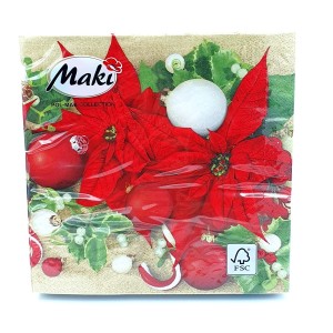  Serwetki świąteczne BN Maki 3-warstw. 20szt - 017001/5519