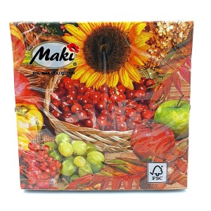  Serwetki jesienne Maki 3-warstw. 20szt - 026701/5526