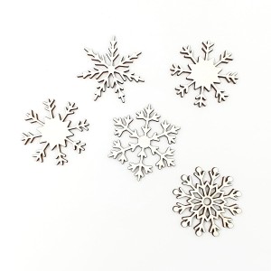 Drewnokształty ŚNIEŻYNKI 5szt 5cm /9502