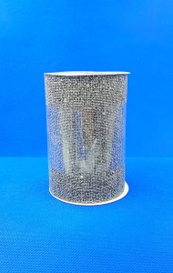 Wstążka JUTOWA brokat 12cm x 5Y GRAFITOWO-srebrna /1700