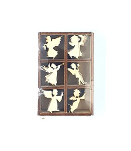  Dekor drewniany ANIOŁKI 3cm 60szt /7574