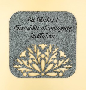 Podkładka filcowa 20x20cm grawer laserowy - DLA BABCI I DZIADKA /4330