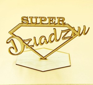Statuetka drewniana SUPER DZIADZIU /