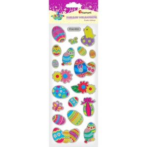 Naklejki gąbkowe WIELKANOC mix 19szt /8322