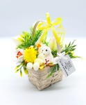 Koszyczek wielkanocny zdobiony 20cm - BIAŁY /20543