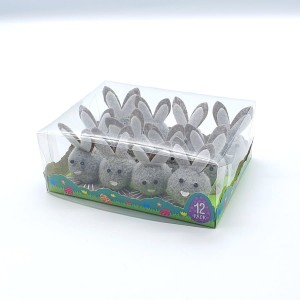 Króliczki 5cm 12szt SZARE /0471