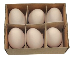 Jajka plastikowe 6cm NATURAL 6szt /28927