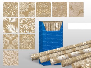 Papier prezentowy KRAFT z nadrukiem białym 70x100 /8310-1