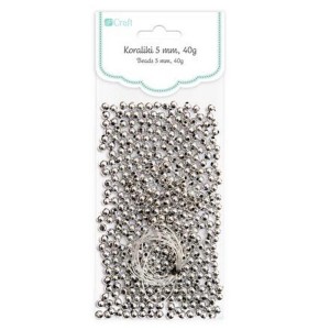 Koraliki SREBRNE 5mm 40g /3644
