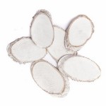 Plastry drewna bielone 6szt OVAL (5-8cm) /2538