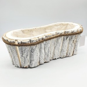 Osłonka naturalna owalna 20x40cm KORA bielona /0883