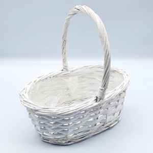Koszyk wiklinowy OVAL bielony 25cm /4191