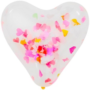 Balony SERCA przezroczyste 30cm z konfetti 6szt /9983