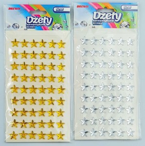 Dżety dekorac. samoprzyl. GWIAZDKI 10mm 54szt /4592-4608