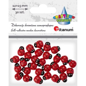 BIEDRONKI drewniane samoprzylepne 30szt /3666
