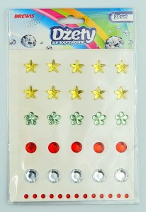 Dżety dekorac. naklejane MIX 38szt /5575