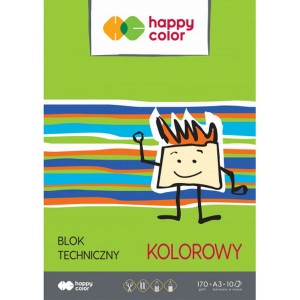 Blok techniczny A3/10k. KOLOROWY 170g Happy Color /6446