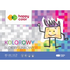  Blok rysunkowy A4/15k. KOLOROWY 80g Happy Color /6620
