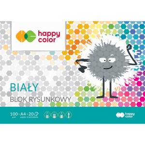 Blok rysunkowy A4/20k. BIAŁY 100g Happy Color /6606