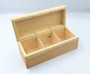 Szkatułka drewniana 3-komorowa 22x9x9cm /8845