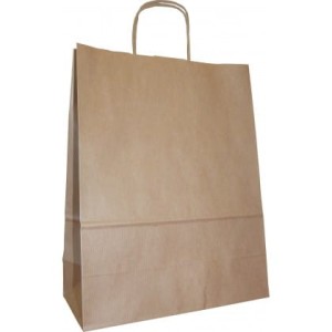  Torba papierowa 240x100x340 szara ucho skręcane /1414