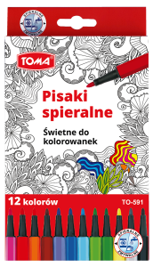 Flamastry - pisaki zmywalne 12 kol. TOMA /1050