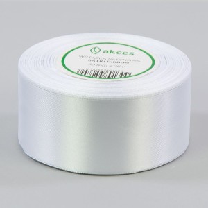 Wstążka satynowa 50mm x 32m WHITE