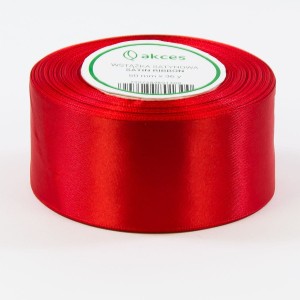 Wstążka satynowa 50mm x 32m PURE RED