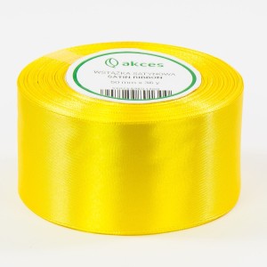 Wstążka satynowa 50mm x 32m YELLOW
