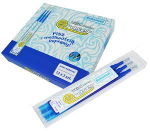 Wkłady do pióra kulkowego ERASER 3szt niebieskie /3558