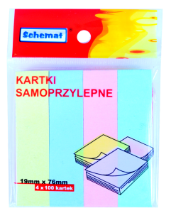 Zakładki indeksujące - znaczniki samoprzyl. 19x76mm 4kol.x100 /0779