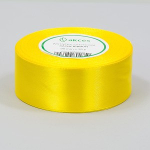 Wstążka satynowa 38mm x 32m YELLOW