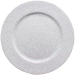 Podstawka okrągła 33cm brokatowa SREBRNA /8315