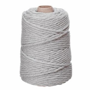 Sznurek bawełniany skręcany 5mm/100m JASNOSZARY /3284