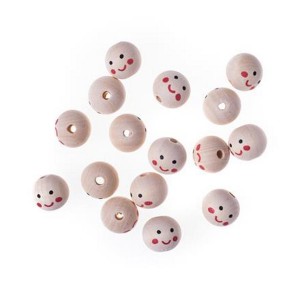 Koraliki/Kulki drewniane BUŹKI 20mm 16szt /02164
