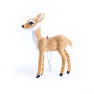 Sarenka DECO JASNY BRĄZ 10cm futerko z brokatem - zawieszka /3864