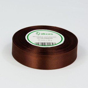 Wstążka satynowa 25mm x 32m BROWN