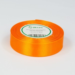 Wstążka satynowa 25mm x 32m ORANGE