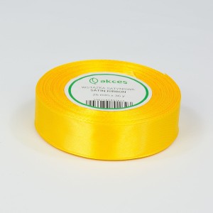 Wstążka satynowa 25mm x 32m YELLOW