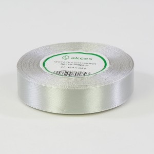 Wstążka satynowa 25mm x 32m SILVER