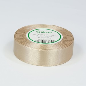 Wstążka satynowa 25mm x 32m TRUE CREAM