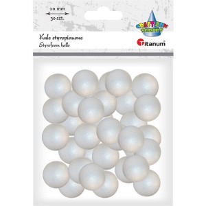 Kulki styropianowe 20mm 30szt BIAŁE /4569