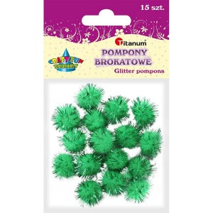 Pompony metalik 1,8cm/15szt ZIELONE /6714