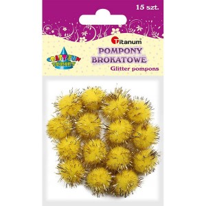 Pompony metalik 1,8cm/15szt ŻÓŁTE /6738