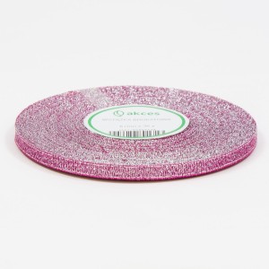 Wstążka brokatowa 6mm / 32m RÓŻOWO-SREBRNA